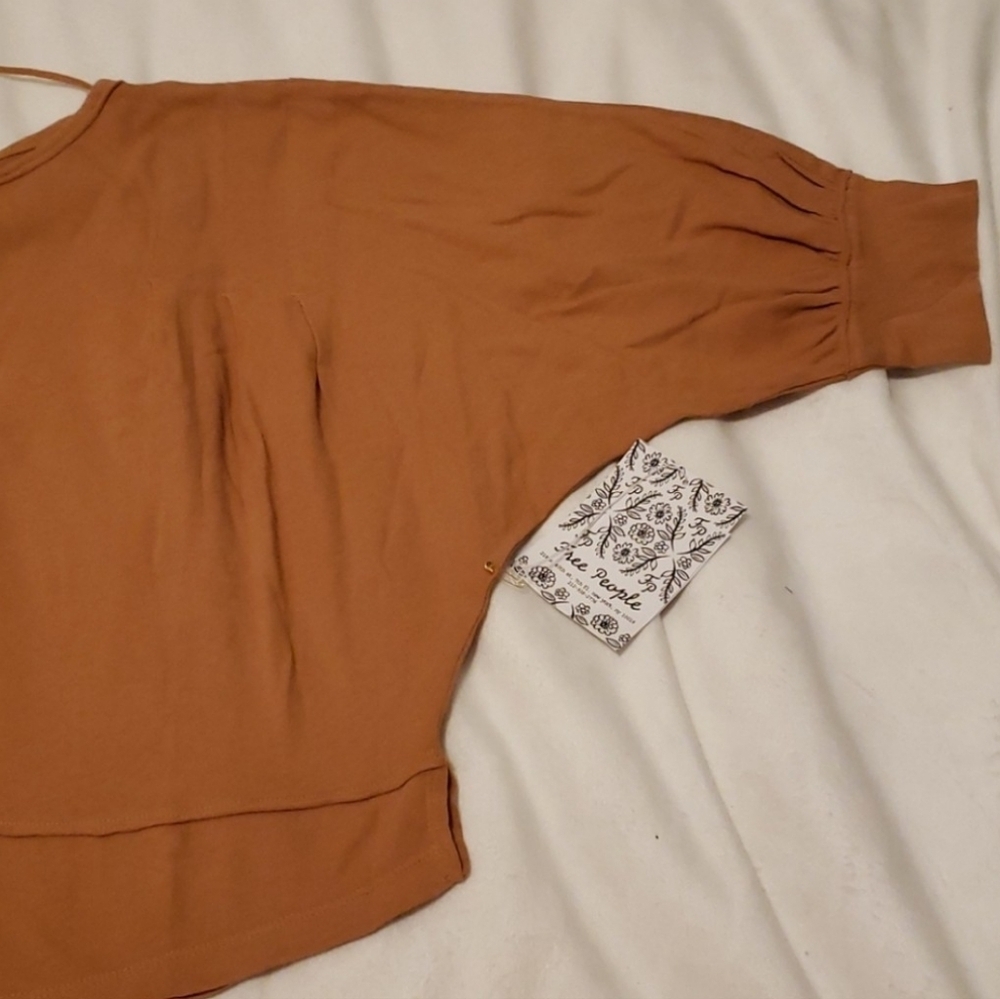 Free People Top Golden Honey V Neckline We the Free Comfy Blouse Bohemian - Picture 7 of 16